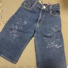 【美品】Mezzo Piano 刺繍デニムハーフパンツ 130cm