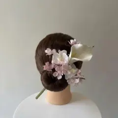 桜　アーティシャルフラワー造花のヘッドパーツ｜結婚式・卒業式・前撮り・和装にも