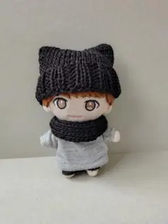 キスマイ ぬいぐるみ 衣装 猫耳ニット帽 黒 10㎝ぬい服 推しぬい