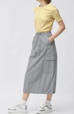 GU 222-350004 テックカーゴロングスカート　xs グレー