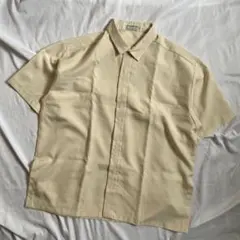 XL/古着 半袖 ビンテージ シャツ メンズ 60s 刺繍 薄ピンク