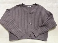 ブラウンリブ編みカーディガン