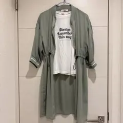 PINK-latte ロングジャケットTシャツ セット L（160）