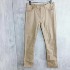【THE SHOP TK】ベージュのシンプルパンツ　M ウエスト82のサムネイル