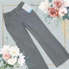 新品　楽ちんなのにきちんと感　美シルエットパンツ　柔らか暖か素材 グレージュM