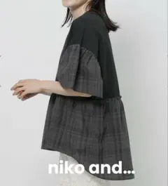 niko and チェックコンビフレアTシャツのサムネイル
