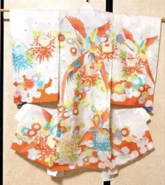 希少 お宮参り 一つ身着物、長襦袢セット 夏向け素材 絽 女の子 オフ 