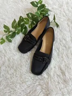 BARCLAY ブラックローファー バックル付き　モカシンパンプス　23㎝