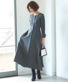 タグ付き　ルイルエブティック　フィット＆フレア・ロングワンピースドレス