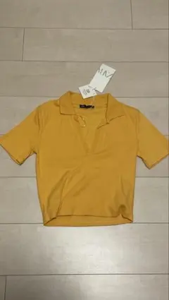 【新品】ZARA イエロー 半袖Tシャツ Mサイズ ポロシャツ