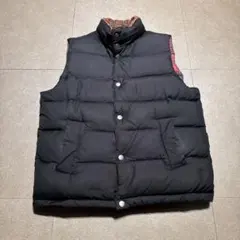 Gap ダウンベスト　黒　ブラック　チェック　赤　レッド　M