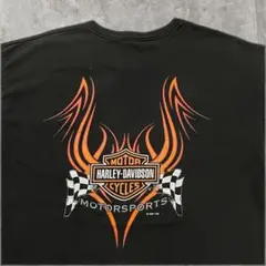 2001年製ハーレーダビッドソン 両面プリント ポケットTシャツ 黒 XL 
