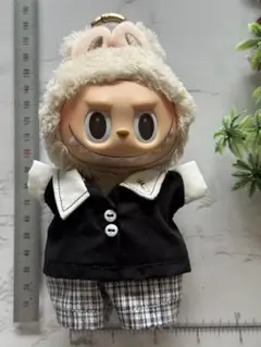 ラブブサイズ用 ハンドメイドお洋服セット（ボウリング刺繍シャツ＋ズボン) B21