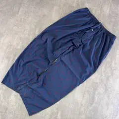 P174【L】極太 ポロラルフローレン パジャマパンツ 薄手 総柄 青系 洗える