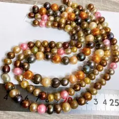 M*)様 まとめ売り＊淡水真珠＊カラーパール＊3本セットa109