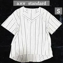 a.v.v ストライプ 半袖　トップス　アーヴェヴェスタンダード　シャツ