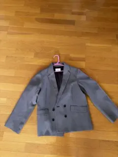 グレー チェック柄 ダブルブレストジャケット