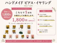 ハンドメイドアクセサリー5点セット 送料込み ピアス イヤリング
