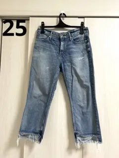 upper hights クロップド カットオフデニムパンツ ダメージ加工 25