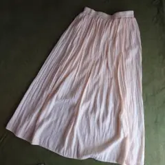 アイボリー　プリーツロングスカート