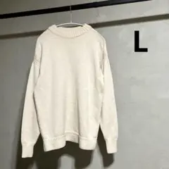 ユニクロ ミドルゲージモックネックセーター ナチュラル L