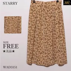 美品 STARRY スカート ロング丈 プリーツ 花柄 ウエストギャザー仕様のサムネイル