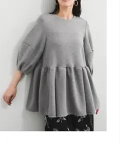 fitmore フィットモア ボリュームタックペプラムトップス - メルカリ
