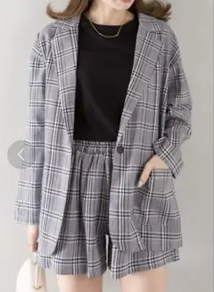 SPRAY PREMIUM グレンチェックセットアップ　F