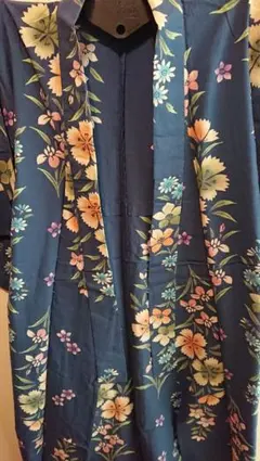 青色花柄浴衣