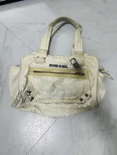 DIESEL 型押しロゴ グリーン 2WAY ビジネストートバッグ A4サイズ 