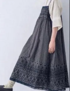 サマンサモスモスkazumi キャミワンピース　ギンガムチェック　刺繍のサムネイル