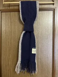 日本製 Kieth Light マフラー ネイビー×グレー