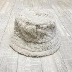 バケットハット　ボアハット　レディース　帽子　暖かい　アイボリー　シンプル