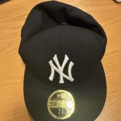 New Era NYロゴ ブラックキャップ 7 3/8