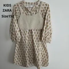 ZARA ベスト付き花柄シャツワンピース　size152cm