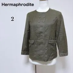 【エルマフロディット】ノーカラージャケット コットンシルク混 シャツジャケット