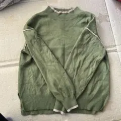 グローバルワークグリーン ハイネック ニット セーター