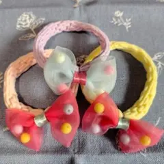 カラフルリボンヘアゴムセット