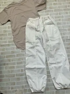 ＧＵ◆コクーンジョガープルオンパンツ ・マーセライズドラウンドヘムチュニック