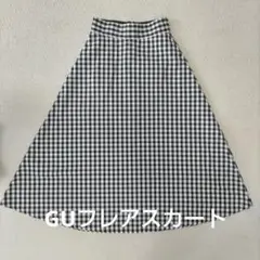 GUギンガムチェックフレアスカートL
