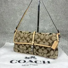 ✨美品✨COACH シグネチャー フラップ アクセサリーポーチ ジャッキー 茶