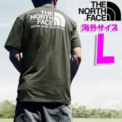 ノースフェイス ハーフドーム バックプリント Tシャツ カーキ 海外L 日本LL