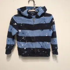 POLO ストライプ パーカー 青/紺