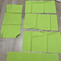 綿(無地) 明るい緑色 布片 複数枚セット