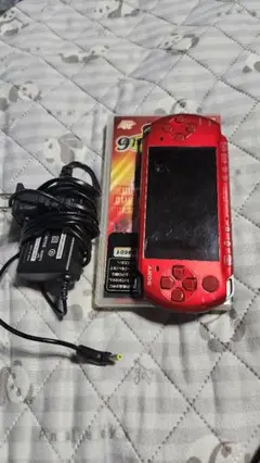 早い者勝ちです。　PSP3000 レッド 本体 ACアダプター ゲーム付き