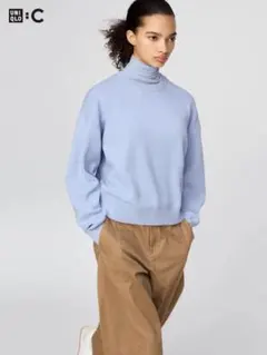 UNIQLO C スムースコットンクルーネックセーター　ブルー　Sサイズ