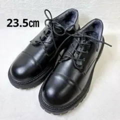 【美品】レースアップ シューズ 厚底 ボア 23.5