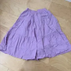 グローバルワークラベンダー コットン ティアードスカート　110から120