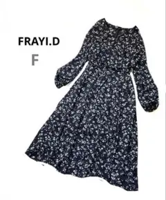 新品】 FRAY I.D◇ビスチェデザインサテンキャミワンピース◇S 花柄 青