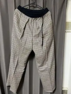 【DAKS】【CULLNI】チェック柄 ウールスラックス イージーパンツのサムネイル